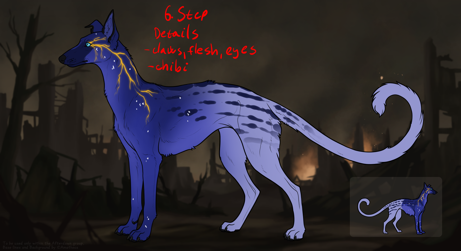 Step 6: Details (claws, flesh, eyes, chibi)